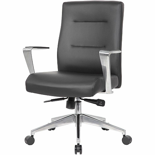 Boss Modern Conference Chair Black - Armrest - 1 Each (8886ALAMBK)