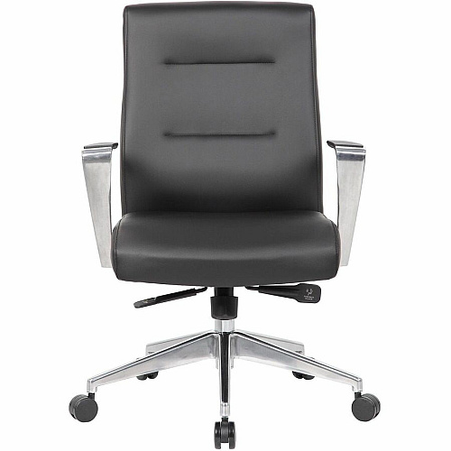 Boss Modern Conference Chair Black - Armrest - 1 Each (8886ALAMBK)
