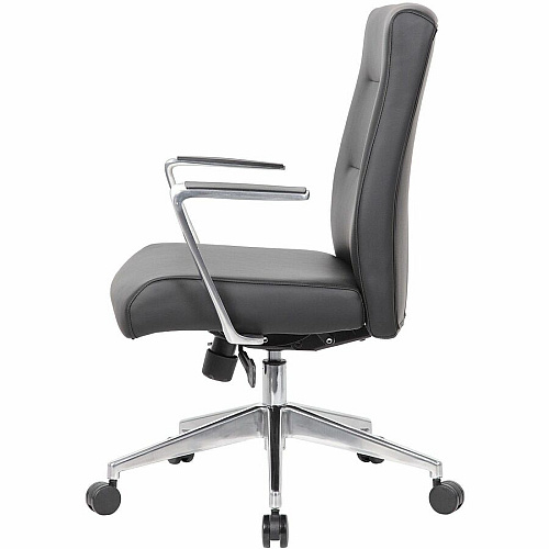 Boss Modern Conference Chair Black - Armrest - 1 Each (8886ALAMBK)
