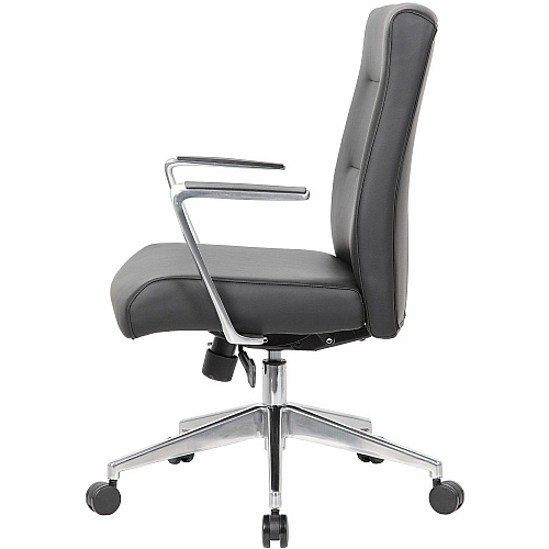 Boss Modern Conference Chair Black - Armrest - 1 Each (8886ALAMBK)