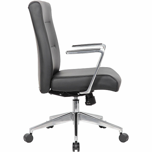 Boss Modern Conference Chair Black - Armrest - 1 Each (8886ALAMBK)