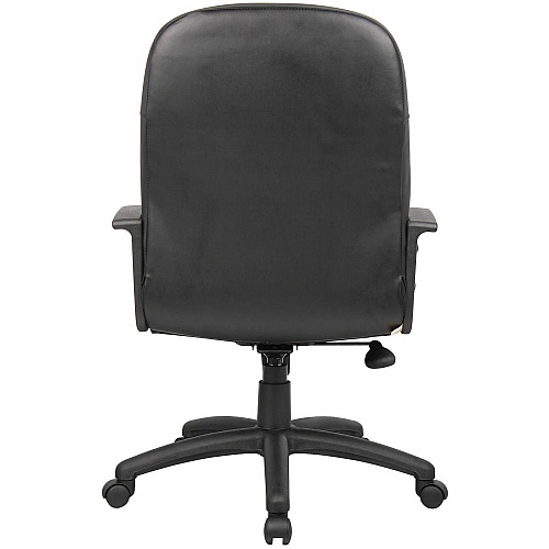 Boss Executive Leather Budget Chair 5-star Base - Black - Leather, Polyurethane, Fabric - Armrest - 1 Each (8106)