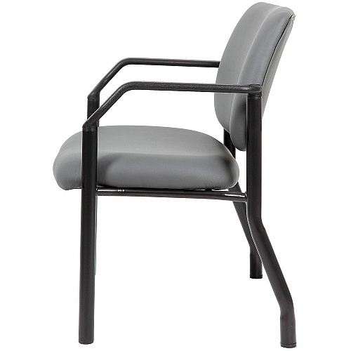 Boss Mid-back Guest Chair Mid Back - Gray - Vinyl - 1 Each (9591AMGY500)