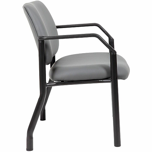 Boss Mid-back Guest Chair Mid Back - Gray - Vinyl - 1 Each (9591AMGY500)