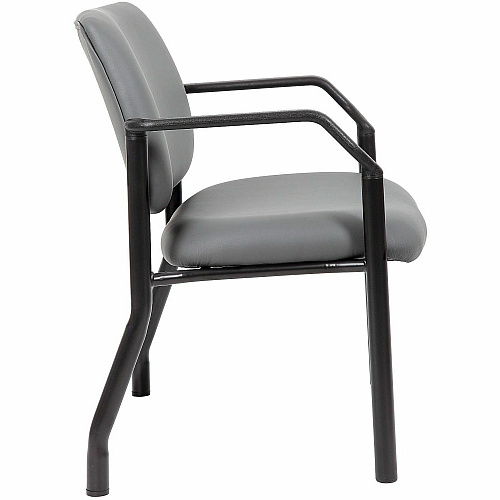 Boss Mid-back Guest Chair Mid Back - Gray - Vinyl - 1 Each (9591AMGY500)