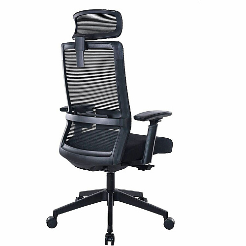 Boss Mesh Chair with Headrest Molded Foam Seat Material - Mesh Back Material - 5-star Base - Black - Mesh, Fabric - Armrest - 1 Each (6036HR)