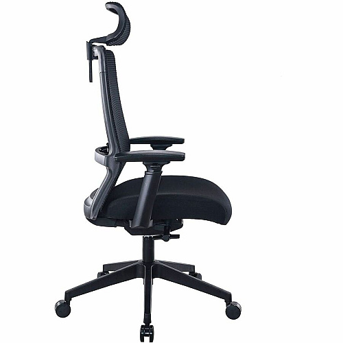 Boss Mesh Chair with Headrest Molded Foam Seat Material - Mesh Back Material - 5-star Base - Black - Mesh, Fabric - Armrest - 1 Each (6036HR)