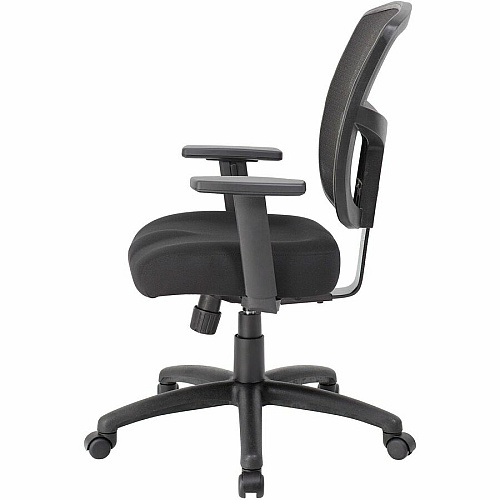 Boss Mesh Task Chair High Density Foam (HDF) Seat Material - Mesh Back Material - 5-star Base - Black - Mesh, Fabric - Armrest - 1 Each (6022)