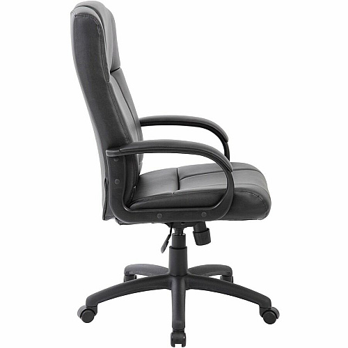 Boss Caressoftplus Vinyl Executive High Back Chair High Back - 5-star Base - Black - Fabric - Armrest - 1 Each (7901)
