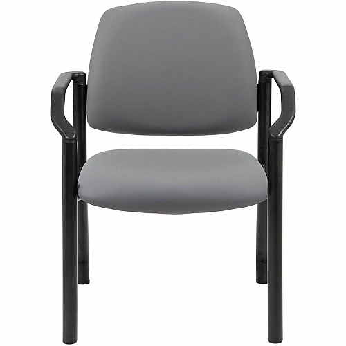 Boss Mid-back Guest Chair Mid Back - Gray - Vinyl - 1 Each (9591AMGY)