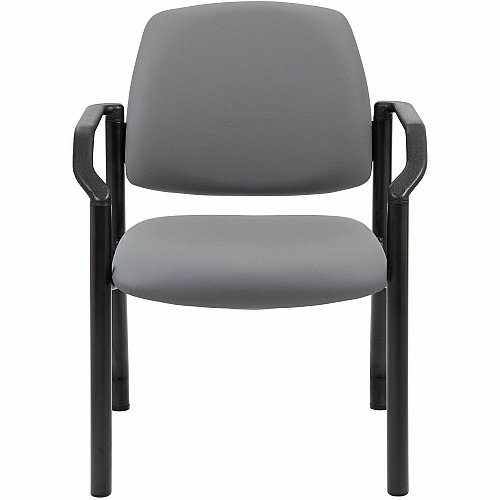 Boss Mid-back Guest Chair Mid Back - Gray - Vinyl - 1 Each (9591AMGY)