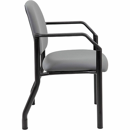 Boss Mid-back Guest Chair Mid Back - Gray - Vinyl - 1 Each (9591AMGY)