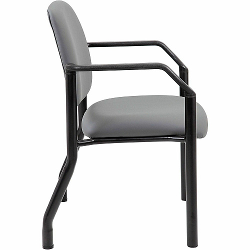 Boss Mid-back Guest Chair Mid Back - Gray - Vinyl - 1 Each (9591AMGY)