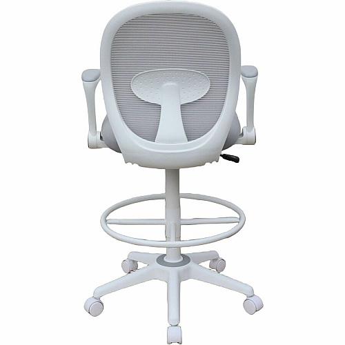 Boss Mesh Flip-Arm Stool Gray Seat Color - Foam, Fabric Seat Material - Gray Back Color - Mesh Back Material - White Frame Color - 5-star Base - Gray - Mesh, Fabric - Armrest - 1 Each (1676WTGY)