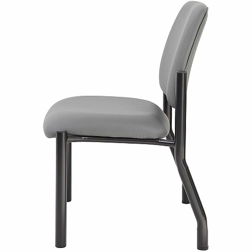 Boss Mid-back Guest Chair Mid Back - Gray - Vinyl - 1 Each (9595AMGY400)