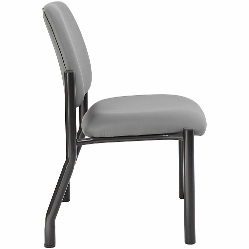 Boss Mid-back Guest Chair Mid Back - Gray - Vinyl - 1 Each (9595AMGY400)