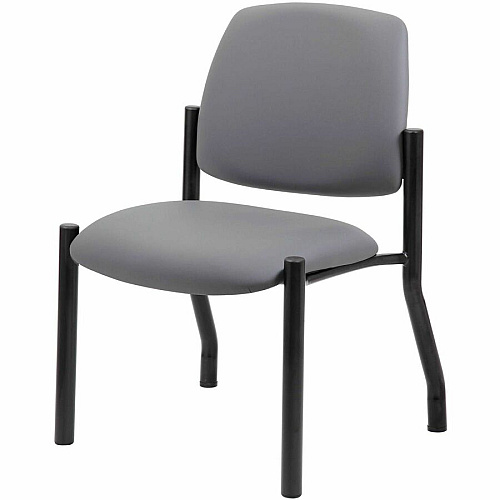 Boss Mid-back Guest Chair Mid Back - Gray - Vinyl - 1 Each (9595AMGY)