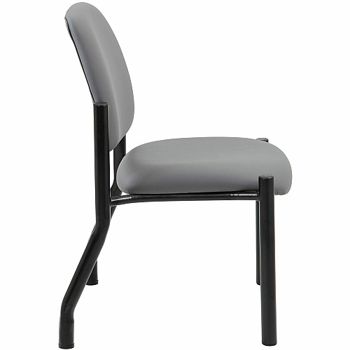 Boss Mid-back Guest Chair Mid Back - Gray - Vinyl - 1 Each (9595AMGY)