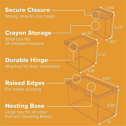 Bostitch&reg; Clear Stackable Storage Cases in 5-Piece Set (23234)