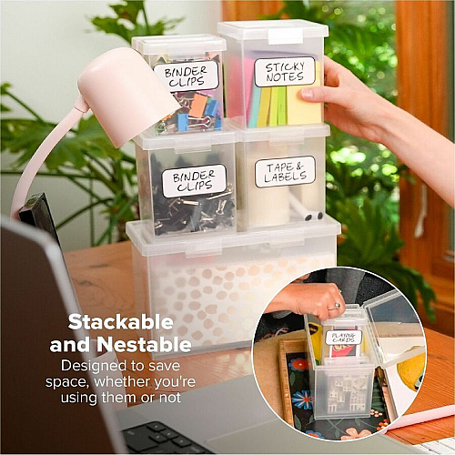 Bostitch&reg; Clear Stackable Storage Cases in 5-Piece Set (23234)