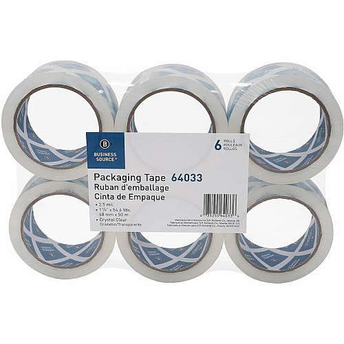 Business Source Crystal Clear Packaging Tape (64033)
