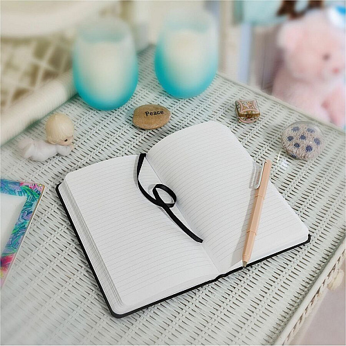 Dome Personal Journal - 5 x 8 Inch Hardcover Black Lined Journal Notebook (30009)