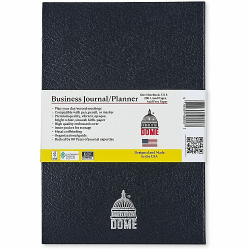 Dome Business Journal - 5 x 8 Inch Hardcover Professional Planner Notebook (40000)
