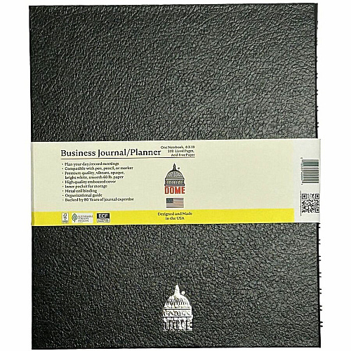 Dome Business Journal - 8 x 10 Inch Hardcover Professional Planner Notebook (40004)