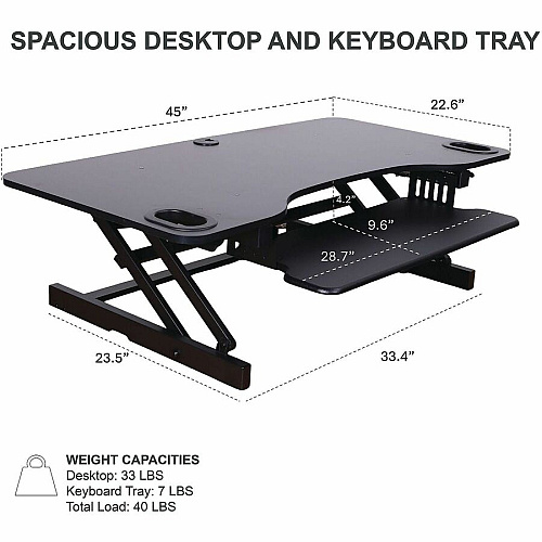 Rocelco R ADRB-45-DM2 Standing Desk Converter Bundle
