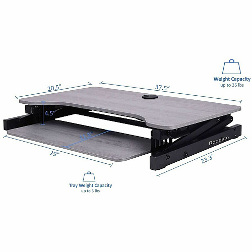 Rocelco R DADRG-DM2 Standing Desk Converter Bundle