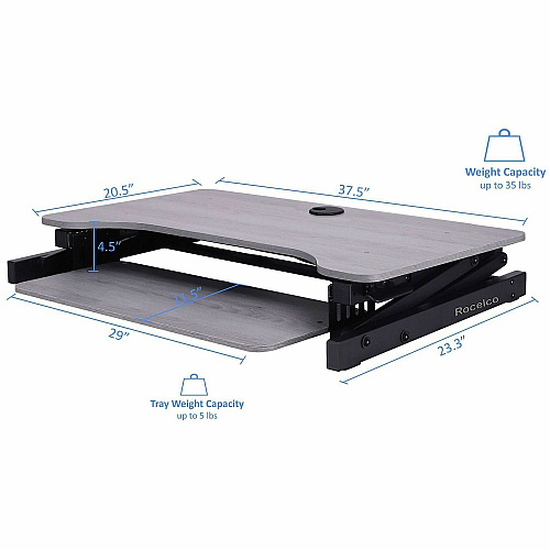Rocelco R DADRG-DM2 Standing Desk Converter Bundle