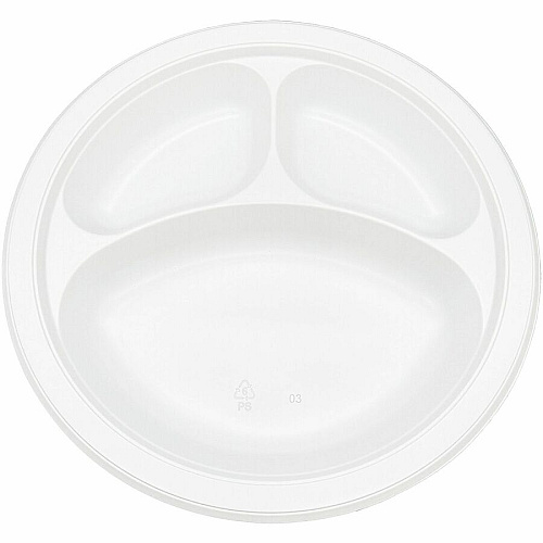 Genuine Joe 3-Compartment Plastic Plates (10423)