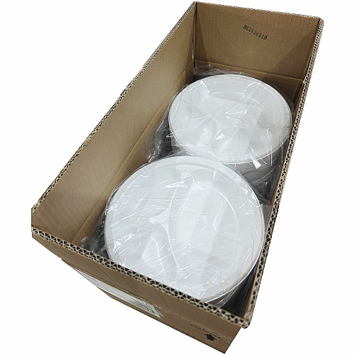 Genuine Joe 3-Compartment Plastic Plates (10423)