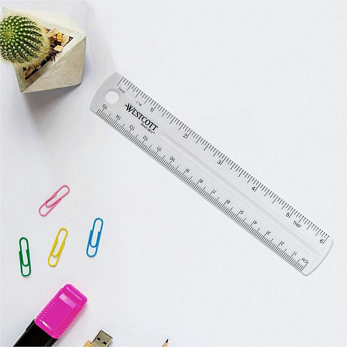 Westcott Shatterproof Plastic Ruler (45016BX)