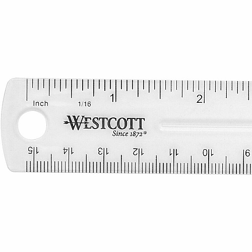 Westcott Shatterproof Plastic Ruler (45016BX)