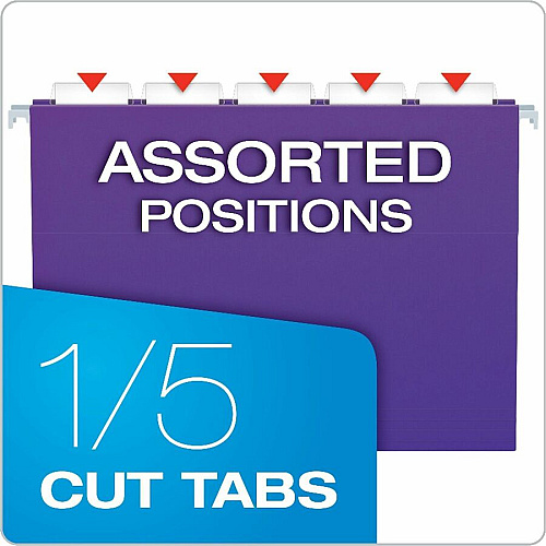 Business Source 1/5 Tab Cut Letter Hanging Folder (14120)