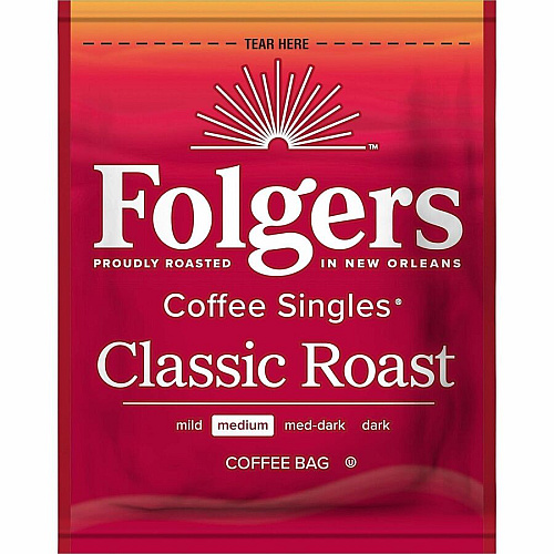 Folgers&reg; Bag, Instant, Packet Singles Medium-Roast Coffee Bags (81121)