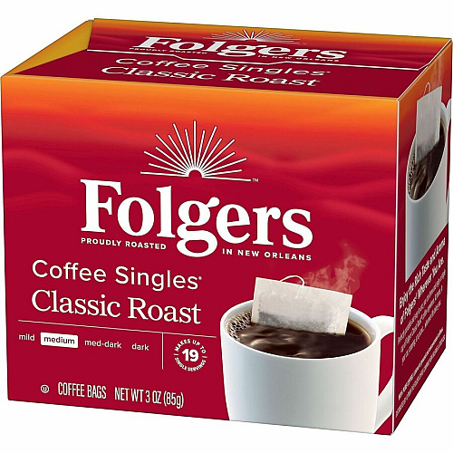 Folgers&reg; Bag, Instant, Packet Singles Medium-Roast Coffee Bags (81121)