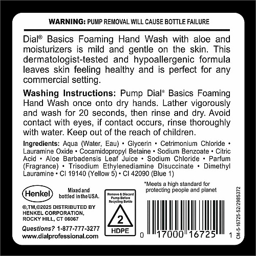 Dial Professional FIT Universal Manual Dispenser Refills For Dry Skin - 1.27 quart - Pump Dispenser - Bacteria Remover - Hand, Commercial - Moisturizing - Antibacterial - Green - Drip Resistant - 3 / Carton (16726CT)