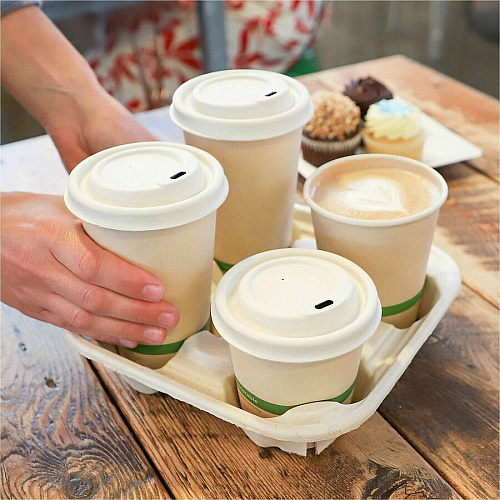 World Centric Compostable Fiber Sip Lids for Hot Cups Plant Fiber - Natural - 50 Lids/Pack - 20 / Carton (CULFB12GNLF)