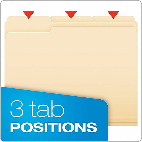 Business Source 1/3 Tab Cut Letter Top Tab File Folder (18103)