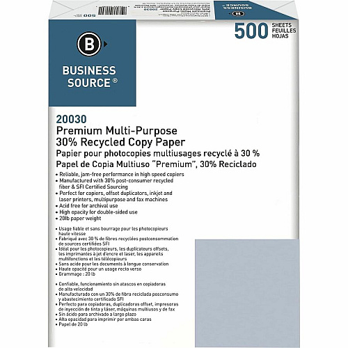 Business Source Recycled Copy Paper (20030)