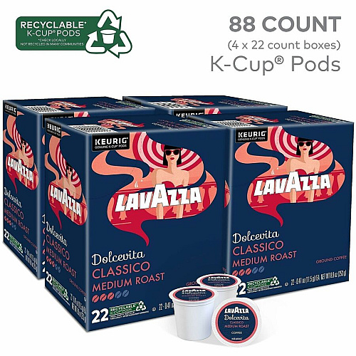 Lavazza K-Cup, Pod, Ground Dolcevita Classico K-Cup Coffee Pods (0433CT)