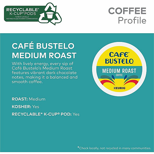 Cafe Bustelo Caf&eacute; Bustelo K-Cup, Pod Medium-Roast K-Cup Coffee Pods (2861CT)