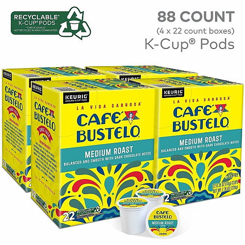 Cafe Bustelo Caf&eacute; Bustelo K-Cup, Pod Medium-Roast K-Cup Coffee Pods (2861CT)