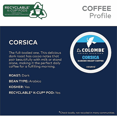 La Colombe K-Cup, Pod, Ground Corsica K-Cup Coffee Pods (0328CT)