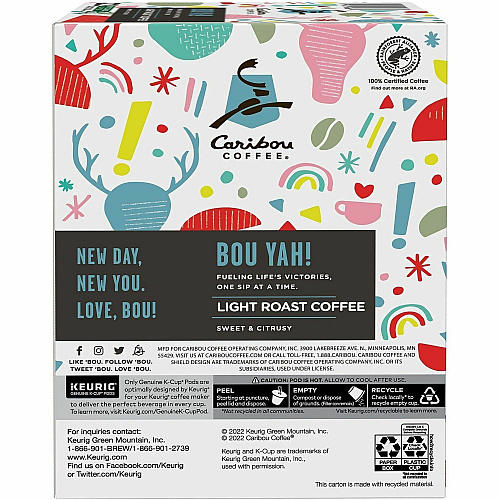 Caribou Coffee&reg; K-Cup, Pod 'Bou Yah! Blend K-Cup Pods (9686)