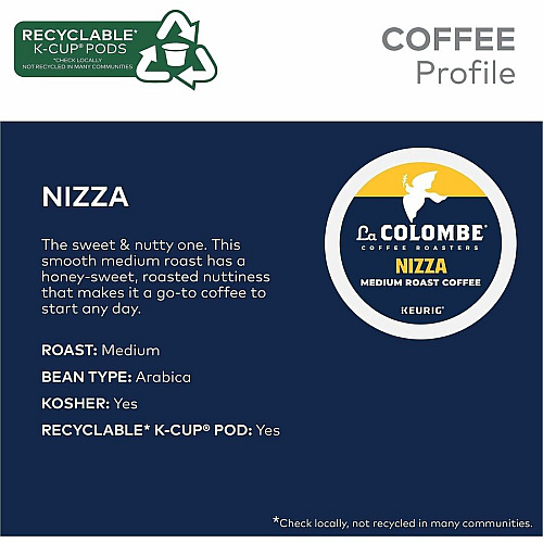 La Colombe K-Cup, Pod, Ground Nizza K-Cup Coffee Pods (0327CT)