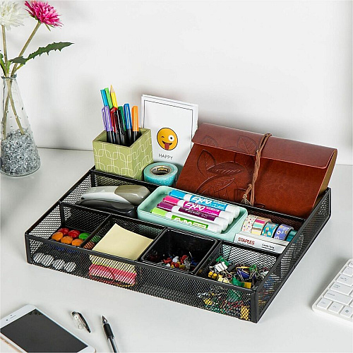 Lorell Multi-Compartment Mesh Drawer Organizer (84136)