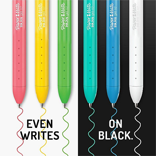 Paper Mate InkJoy Gel Pens 0.7 mm Pen Point - Retractable - Assorted Ink - Gel-based - Writing, Home, Journaling - 6 / Pack (2226713)